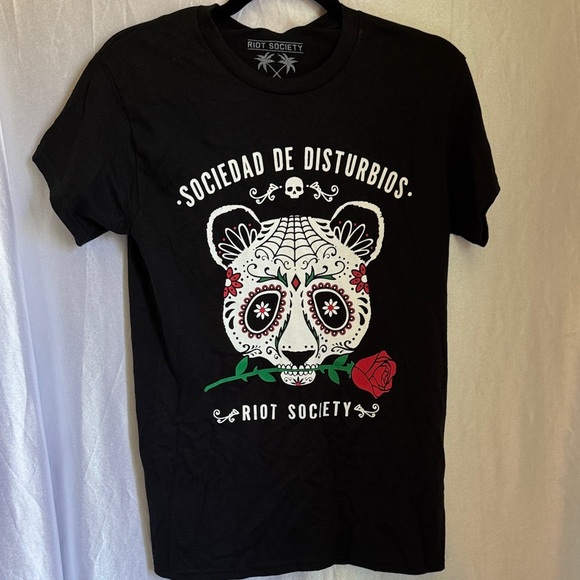 Riot Society Black Sugar Skull Tee - Picture 1 of 4